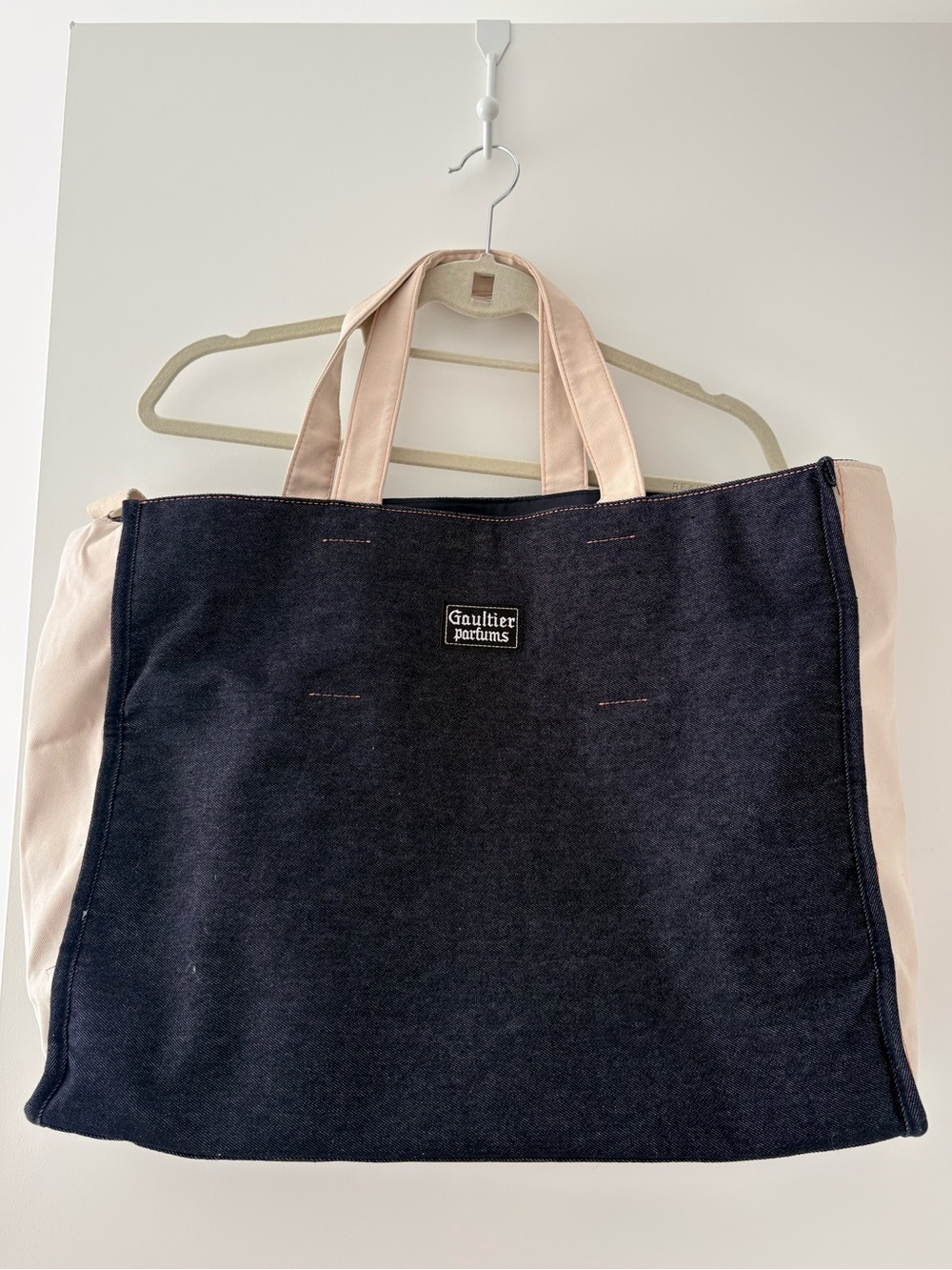 Jean Paul Gaultier Denim and Cream Tote
